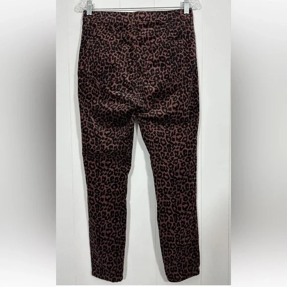 LOFT Size 27/4 Curvy High Waist Skinny Corduroy Pants animal print stretchy - Picture 4 of 13